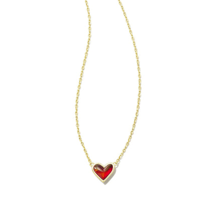 Women Fashion Simple Heart Natural Stone Copper Necklace
