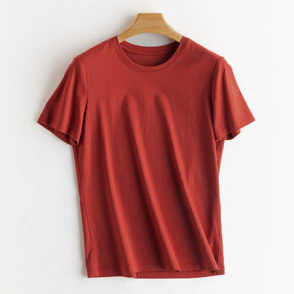 Casual Solid Color Round Neck Short Sleeve Blank T-Shirt