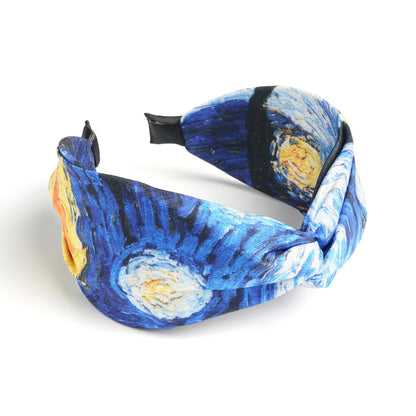 Banda ancha para el cabello con efecto tie-dye estilo bohemio para mujer con un estilo dulce