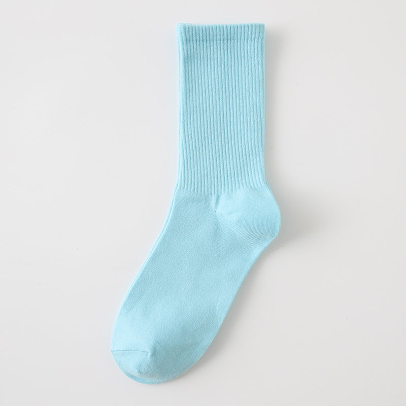 Calcetines finos de algodón de color liso para mujer