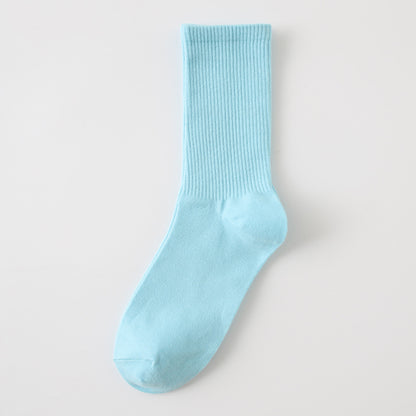 Calcetines finos de algodón de color liso para mujer