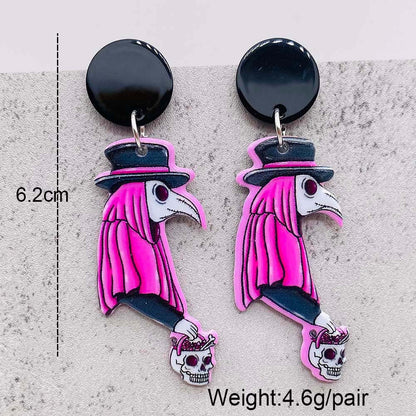 Halloween Women Horror Personality Mushroom Head Ghost Earrings