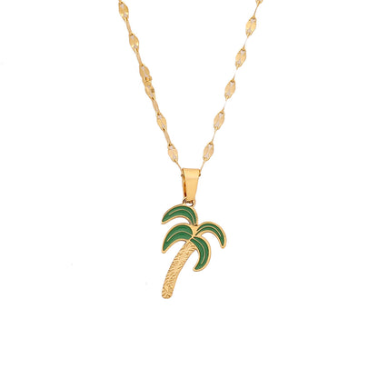 Collar con colgante de fruta de acero inoxidable para mujer, estilo encantador