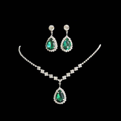 Women Fashion Elegant Simple Earrings Necklace Two-Piece Set