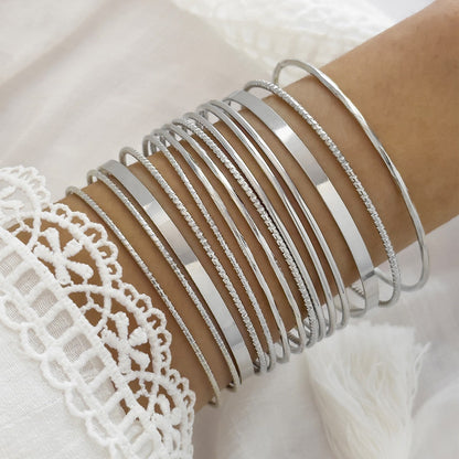 Conjunto de pulseras sencillas multicapa de estilo bohemio