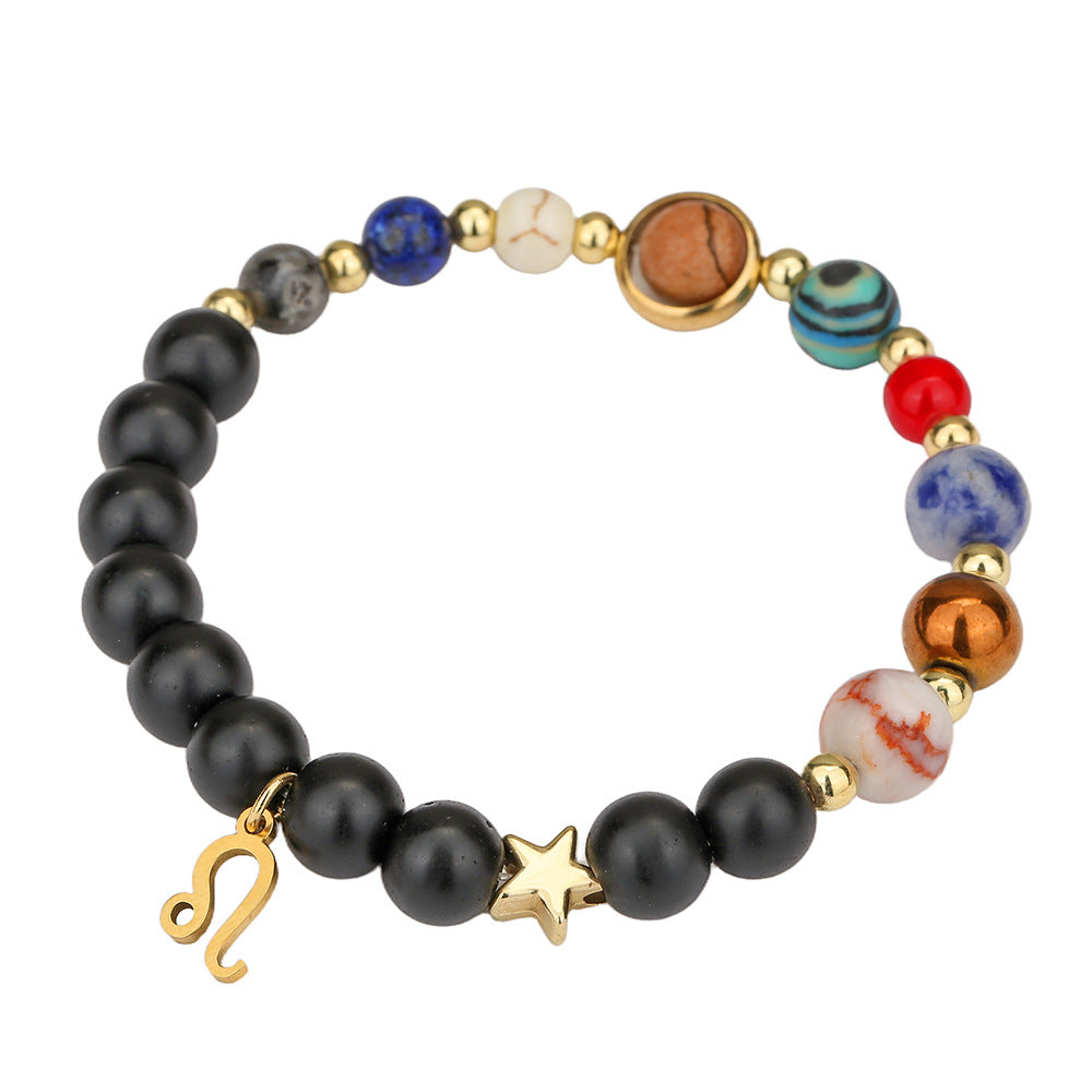 Fashion 12 Constellation Handmade Beaded Bracelet with Stainless Steel and Alloy