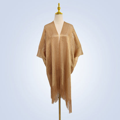 Summer Women's Fashion Solid Color Tassel Cardigan