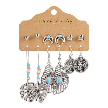 Pendientes bohemios multicolores con forma de corazón