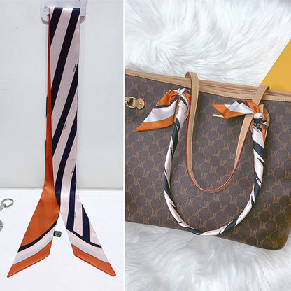 Bufanda con asa para bolso con lazo estampado de moda