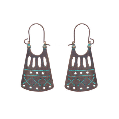 Boucles d'oreilles turquoise de style ethnique bohème