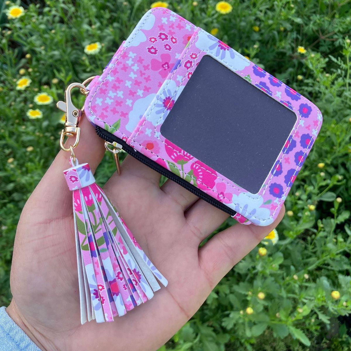 Cartera multifunción con estampado floral para mujer