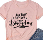 Camiseta informal de algodón con estampado de manga corta para mujer