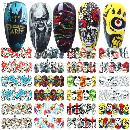 Halloween Skull Nail Stickers Funny Skull Design