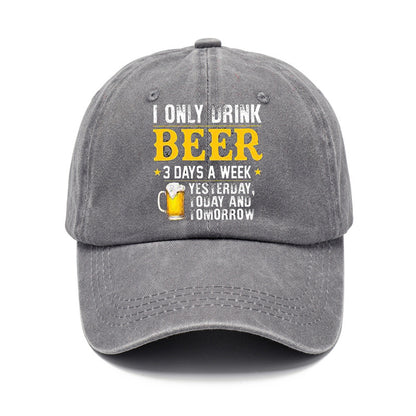 Men Women Fashion Casual Vintage Solid Color Letter Cap