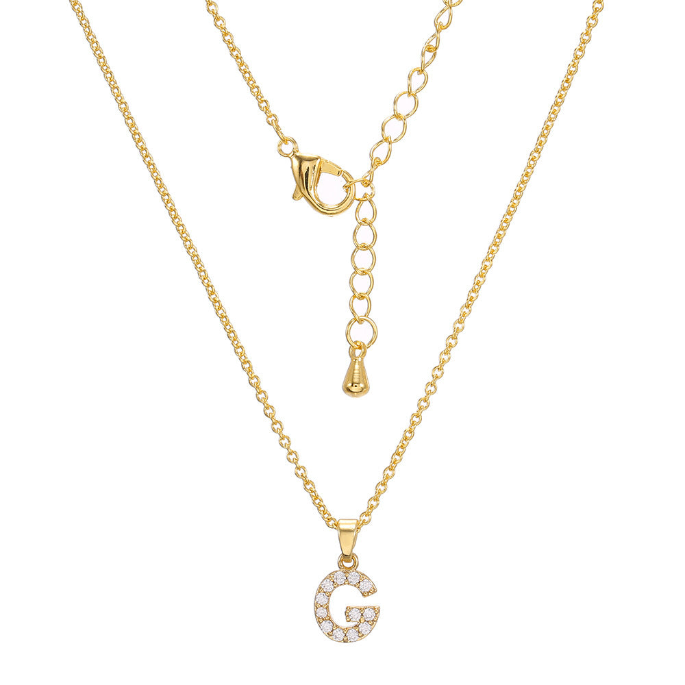 Collar con colgante de alfabeto simple a la moda para mujer
