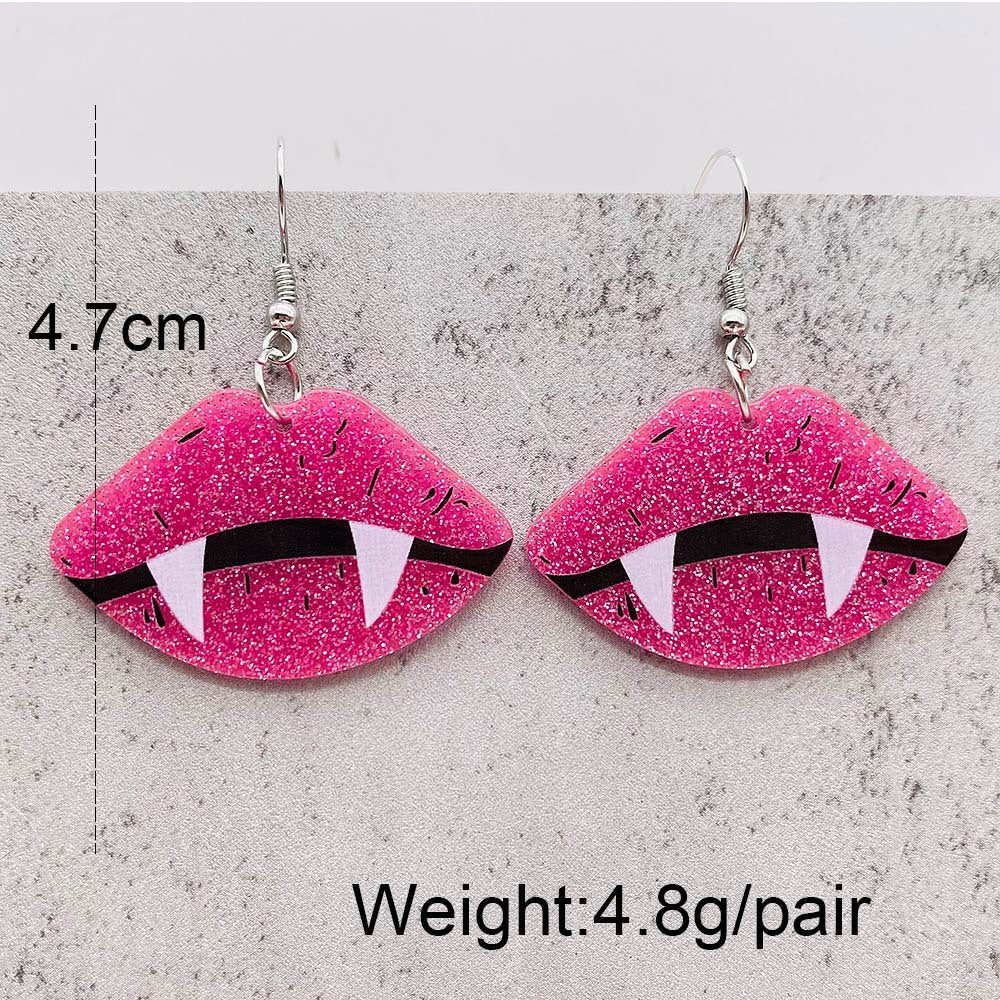 Halloween Women Fashion Acrylic Horror Skull Earrings