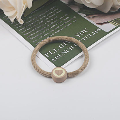 Women Fashion Solid Color High Elastic Rubber Hair Ring