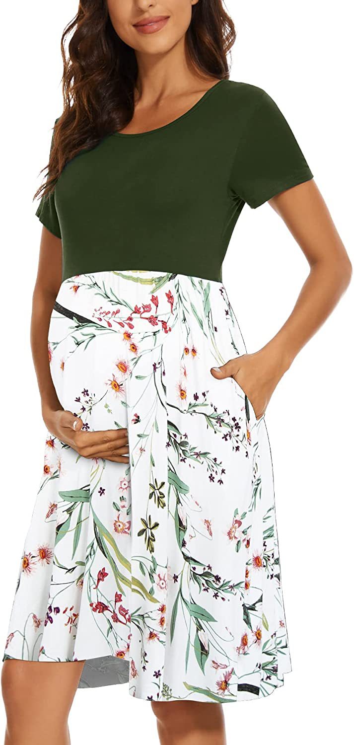 Robe décontractée à imprimé floral pour femmes enceintes