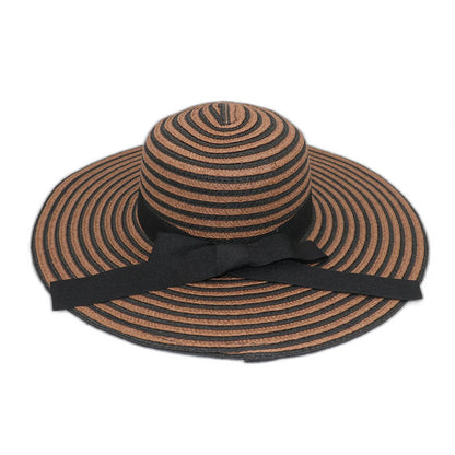 Sombrero de playa de ala grande tejido de paja de moda para mujer