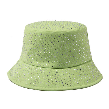 Women Simple Fashion Rhinestone Sunshade Bucket Hats