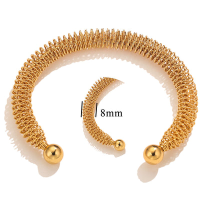 Women Bohemian Titanium Steel Spring Adjustable Bracelet