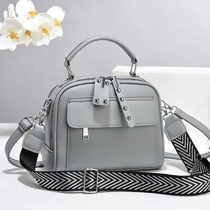Bolso pequeño cuadrado de color sólido informal de moda para mujer