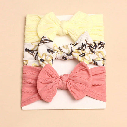 3pcs Baby Headscarf Hair Bow Accessories Set