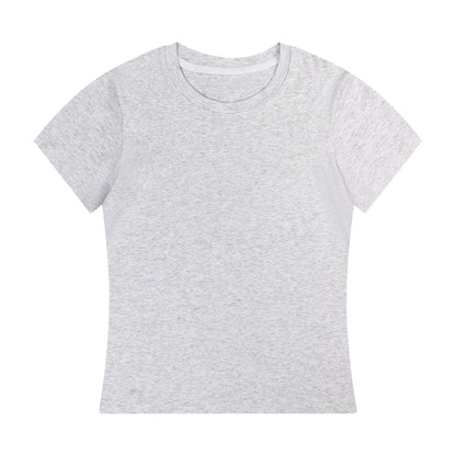 T-shirt d'été décontracté de couleur unie pour femme