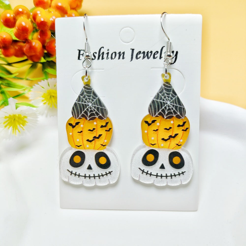 Halloween Ghost Acrylic Earrings with Personalized Print