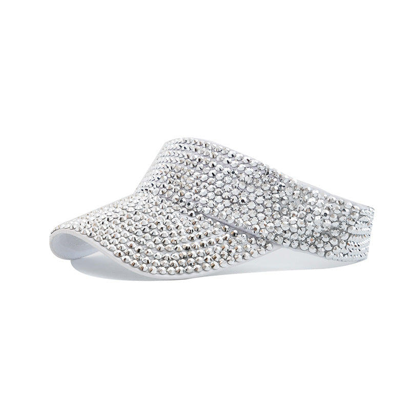 Sombrero de verano para exteriores con protección solar y diamantes de imitación
