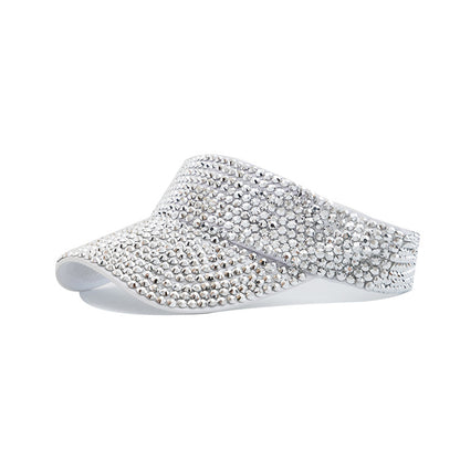 Sombrero de verano para exteriores con protección solar y diamantes de imitación