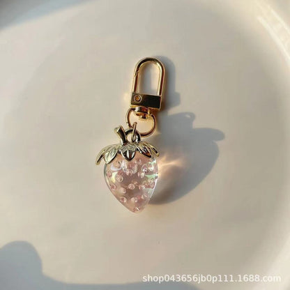 Cute Strawberry Heart-Shaped Key Chain Pendant