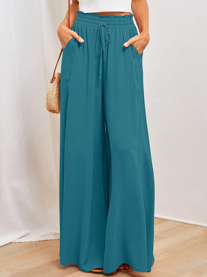 Casual Wide Leg Loose Women's Solid Pants