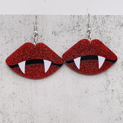 Halloween Women Fashion Acrylic Horror Skull Earrings