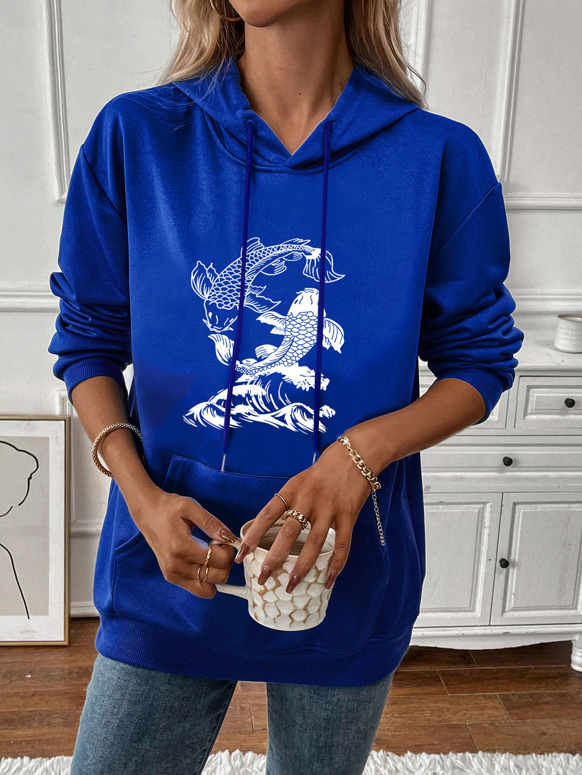 Women's Casual Print Hoodie - Scenery Pullover