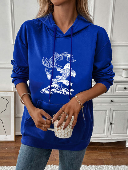 Women's Casual Print Hoodie - Scenery Pullover