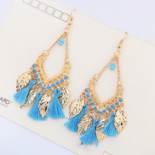 Pendientes con borlas retro de estilo étnico bohemio