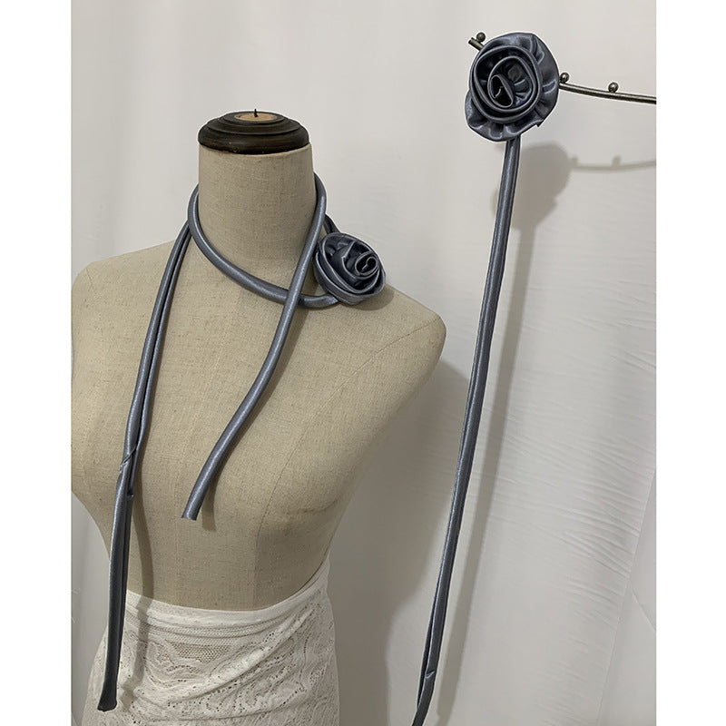 Bufanda fina con flores 3D para mujer
