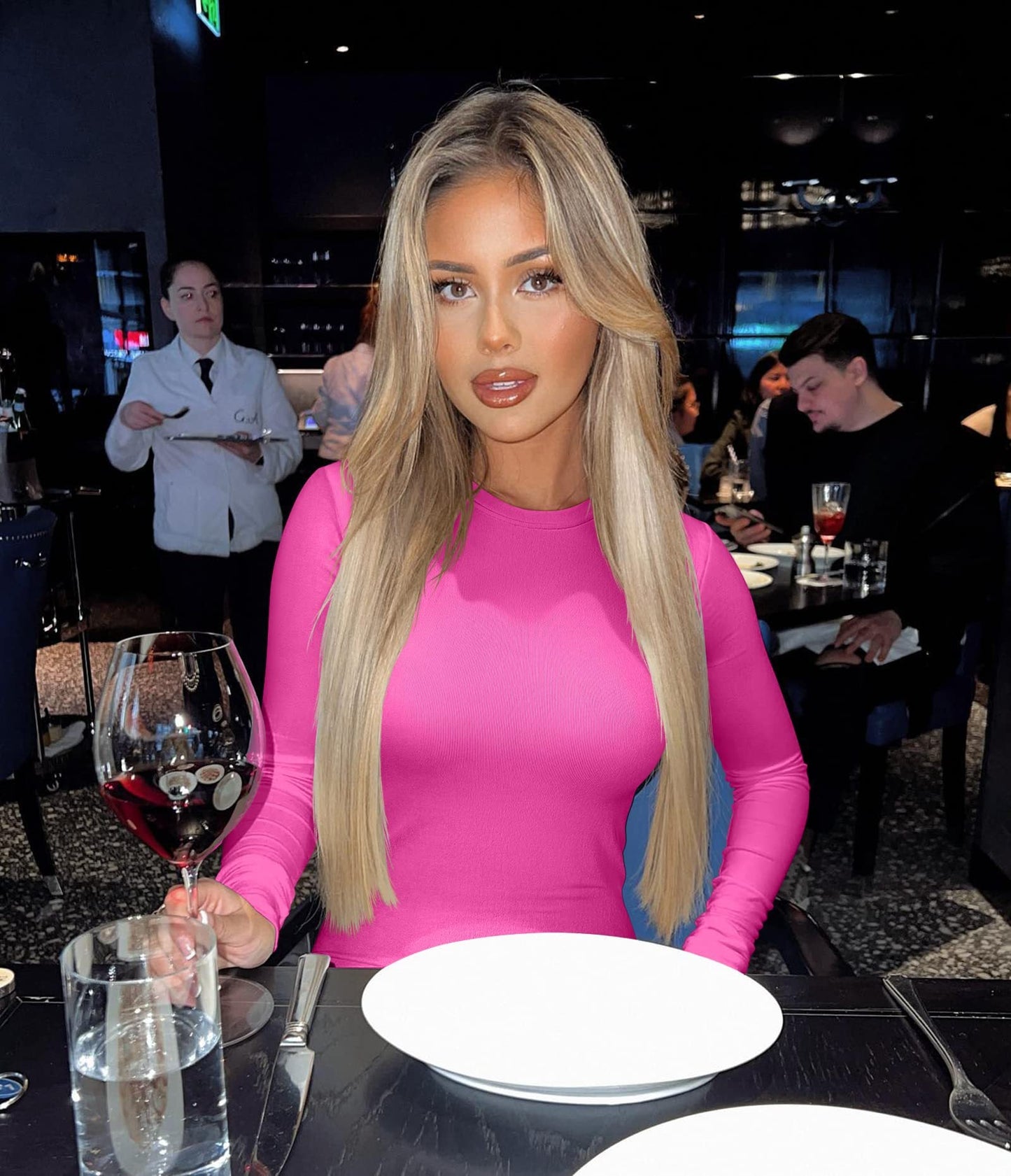 Women Fashion Solid Color Long Sleeve Blank T-Shirt