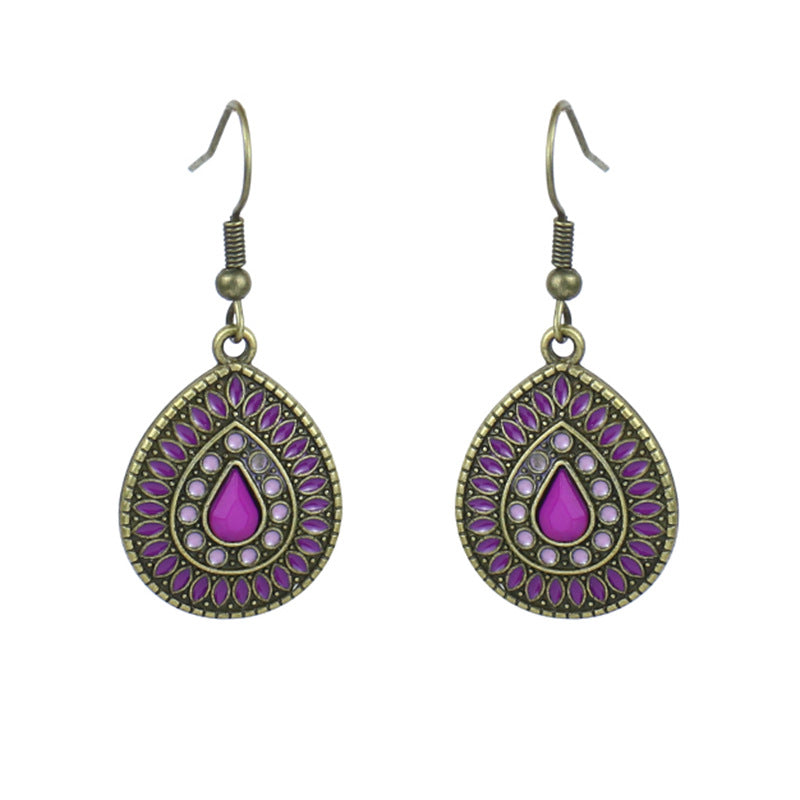 Pendientes geométricos retro de estilo étnico bohemio
