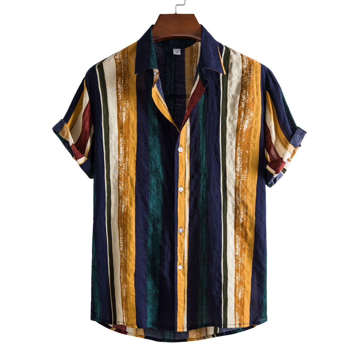 Camisa informal de vacaciones para hombre con estampado de flores diminutas en 3D