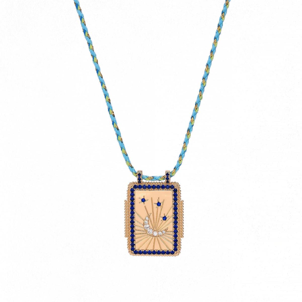 Collar con colgante de ojo malvado de sol y luna de estilo bohemio para mujer