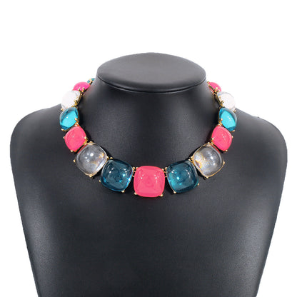 Women Fashion Bohemian Geometric Round Necklace
