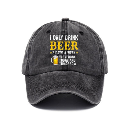 Men Women Fashion Casual Vintage Solid Color Letter Cap