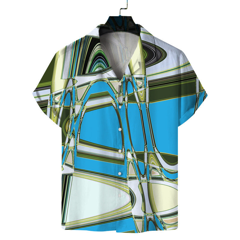 Camisa informal de moda para hombre con estampado 3D para vacaciones