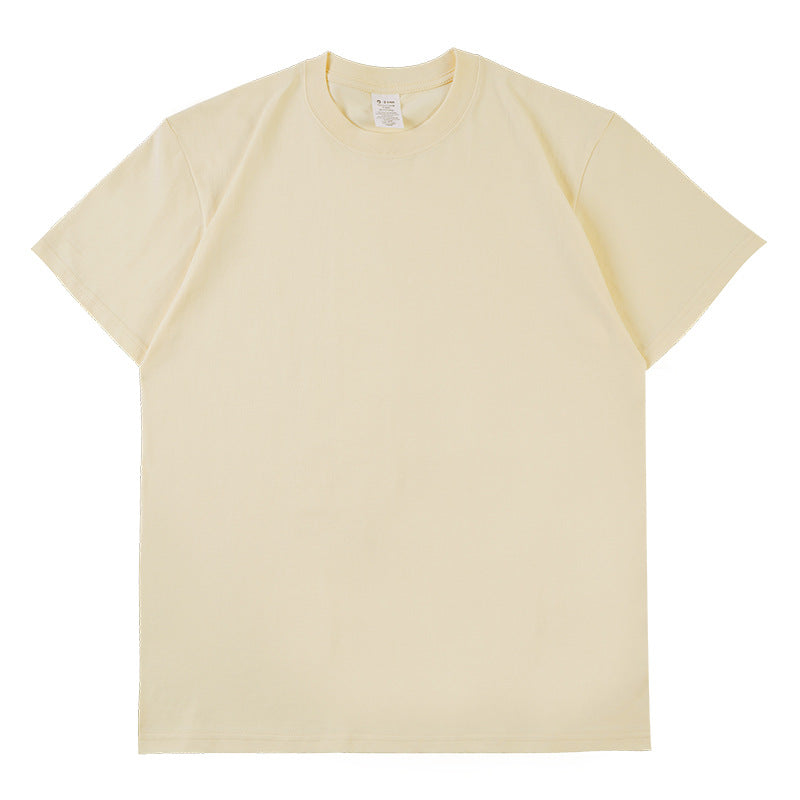 Camiseta informal de manga corta con cuello redondo y color liso para hombre y mujer