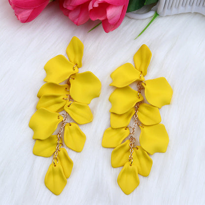 Bohemian Style Personalized Tassel Petal Earrings