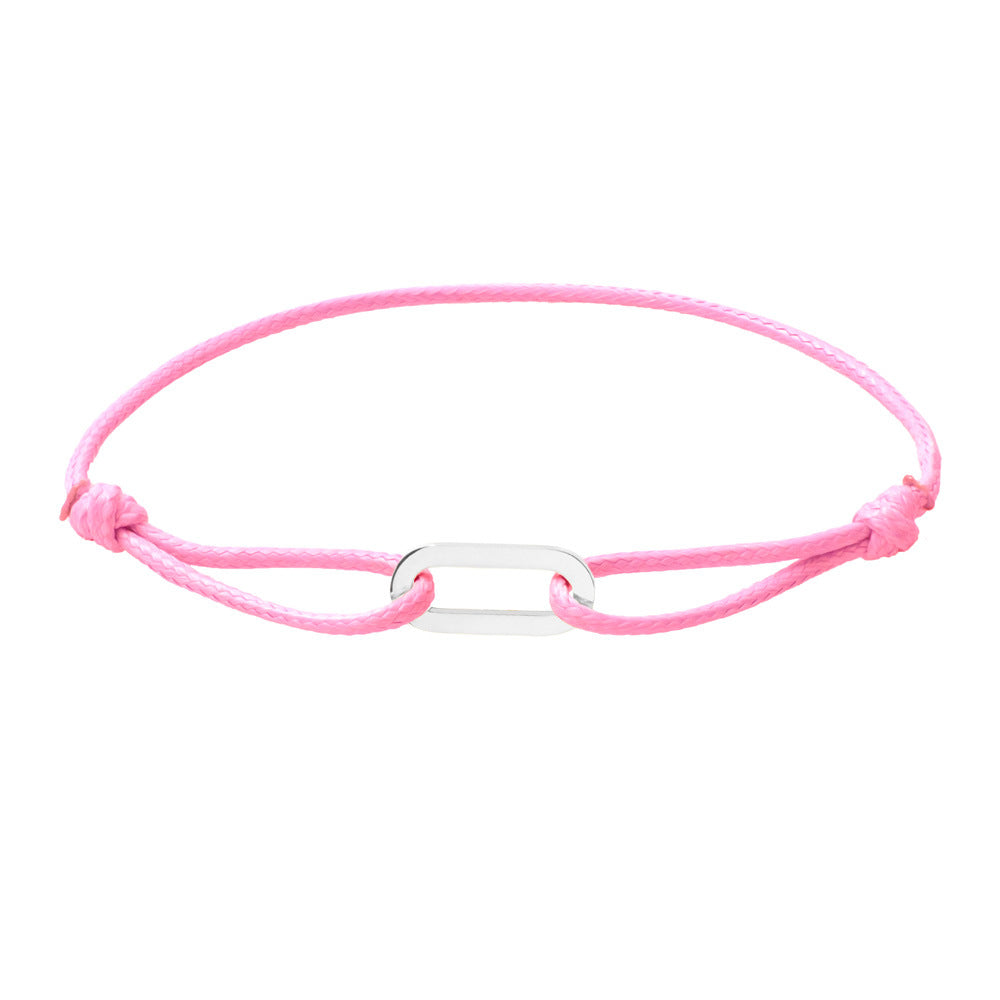 Women Fashion Simple Hand-Woven Single Ring Rope Adjustable Bracelet