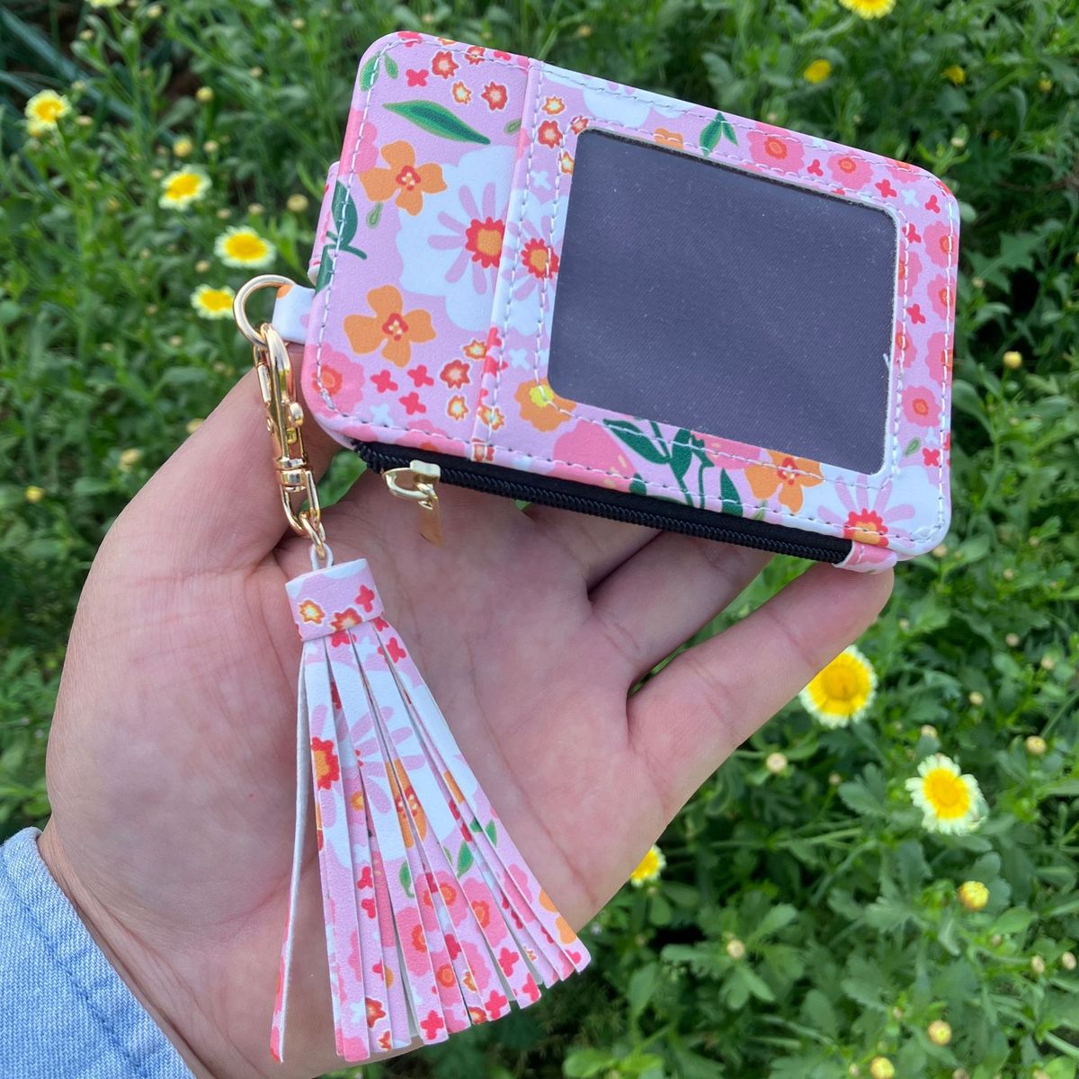 Cartera multifunción con estampado floral para mujer