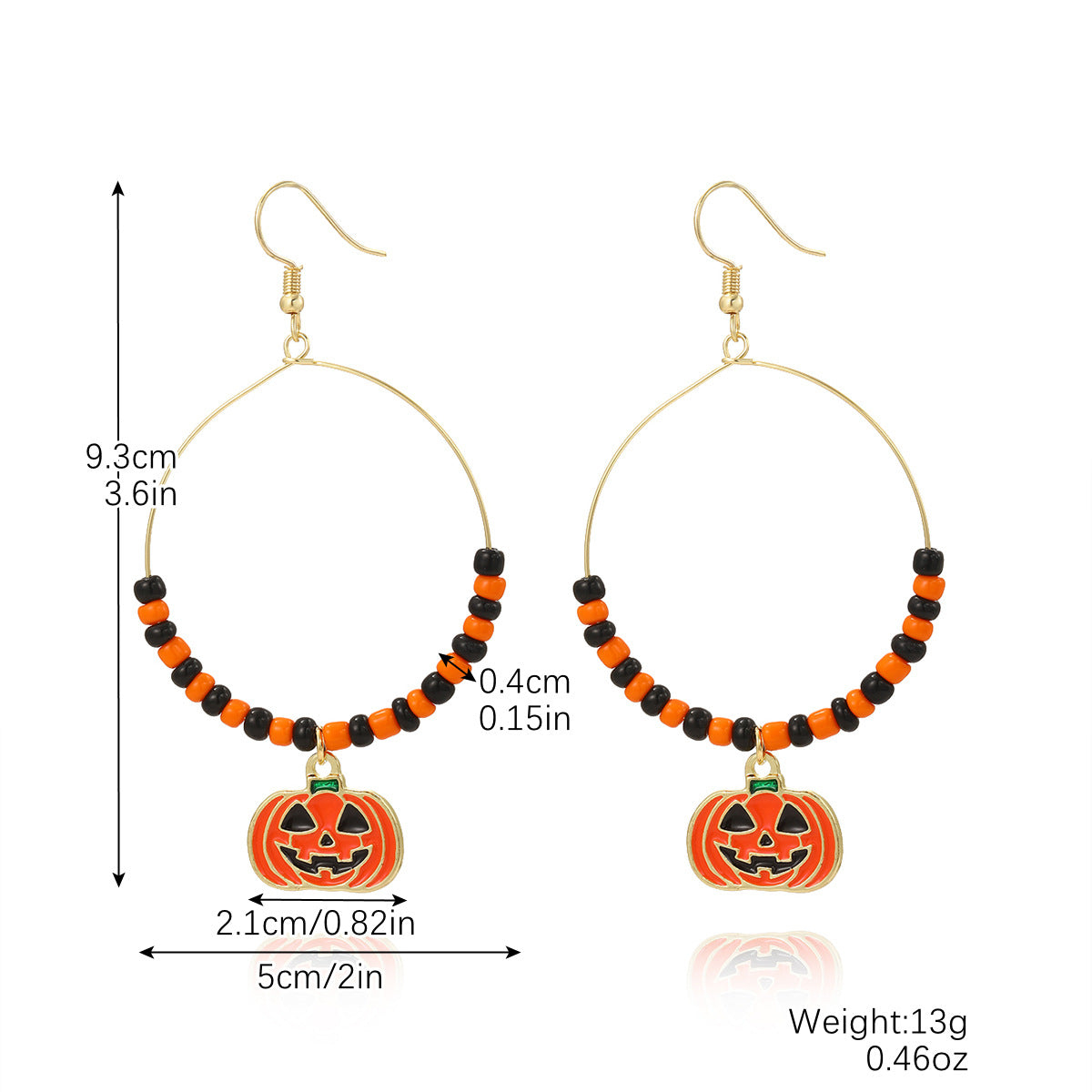 Halloween Women Creative Pumpkin Skull Bat Earrings